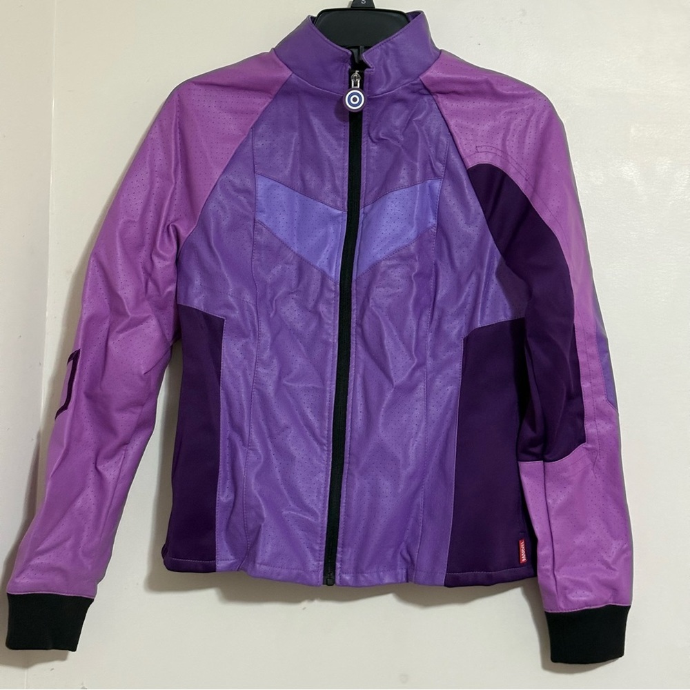 Disney Marvel Hawkeye Purple Faux Leather Women’s Jacket Size M